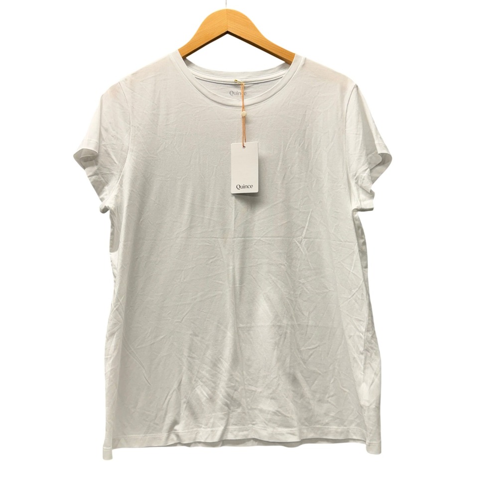 Quince T-Shirt Womens M Cotton Modal Crew Neck Swing Tee White Basic NEW